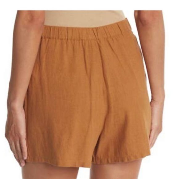 NWT ABOUND Linen Blend Button Front Tan Dale Shorts, 2X - Picture 2 of 8